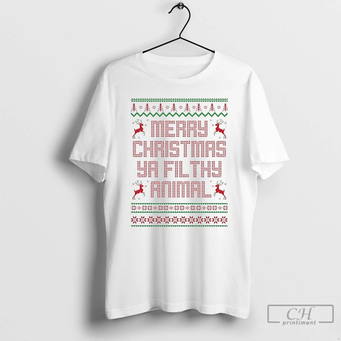 Classic 2025 Merry Christmas Ya Filthy Animal Ugly T Shirts