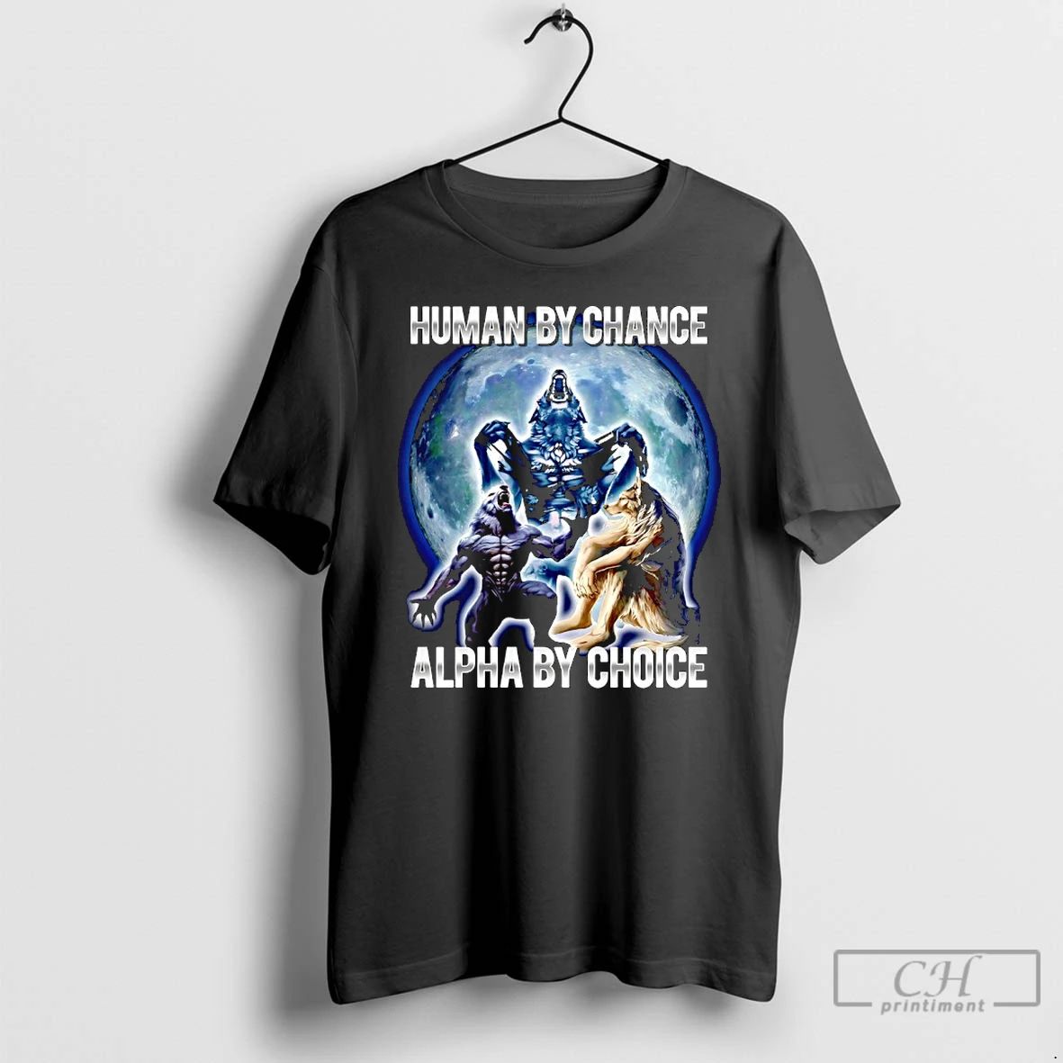 Premium Wolf Human By Chance Alpha By Choice Graphic T Shirts