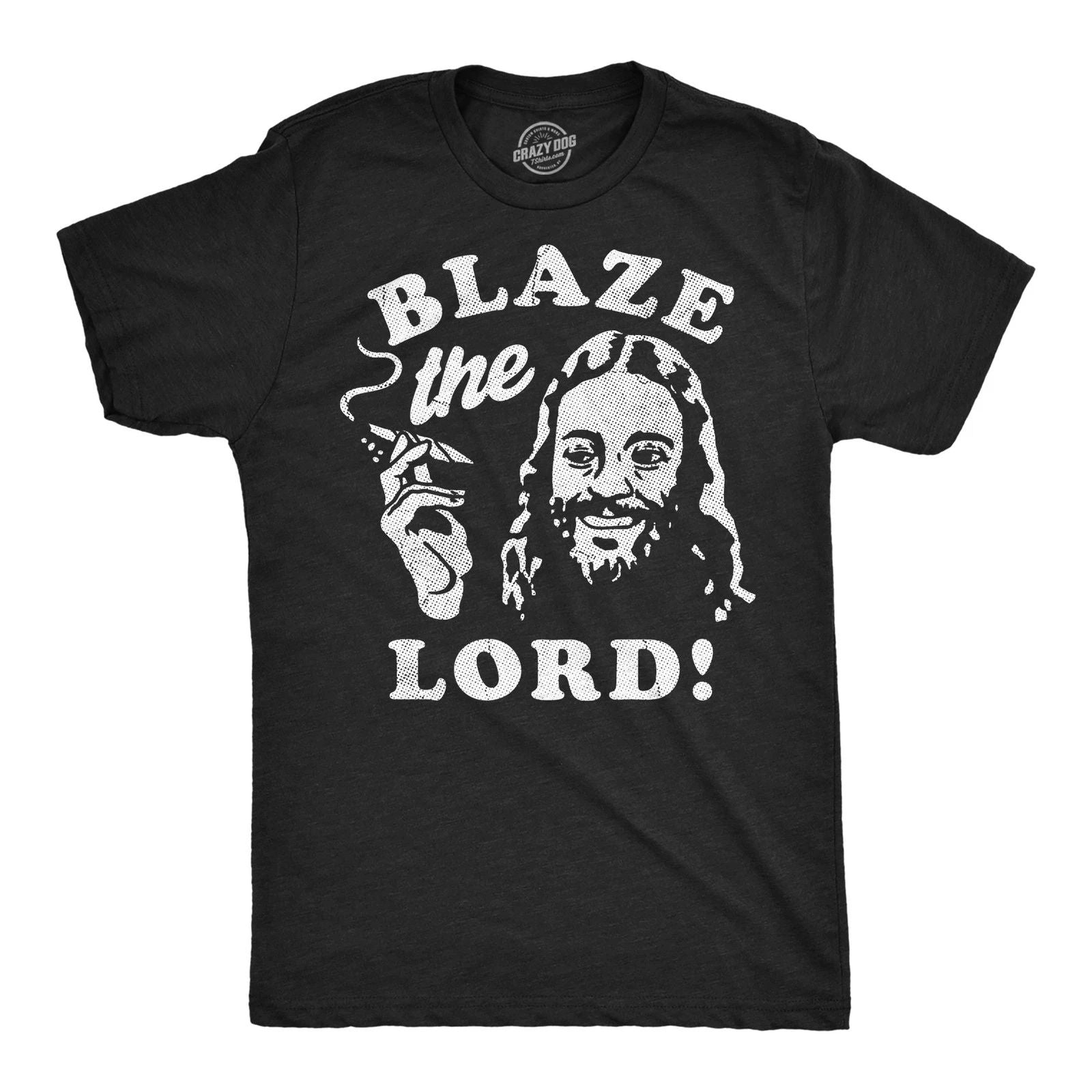 Mens Funny T Shirts Blaze The Lord Sarcastic 420 Graphic Novelty Tee for Men