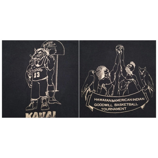 Vintage Kauai T Shirt L Hawaiians Vs Native Americans Basketball Tournament 90s