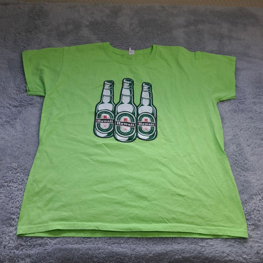 Hawaii Surfing Legends Graphic Tee XL Green Cotton Pre-Shrunk Anvil T-Shirt