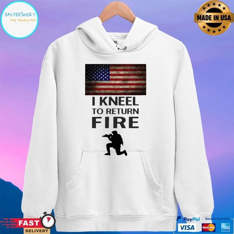 I Kneel To Return Fire Flag American T-shirt
