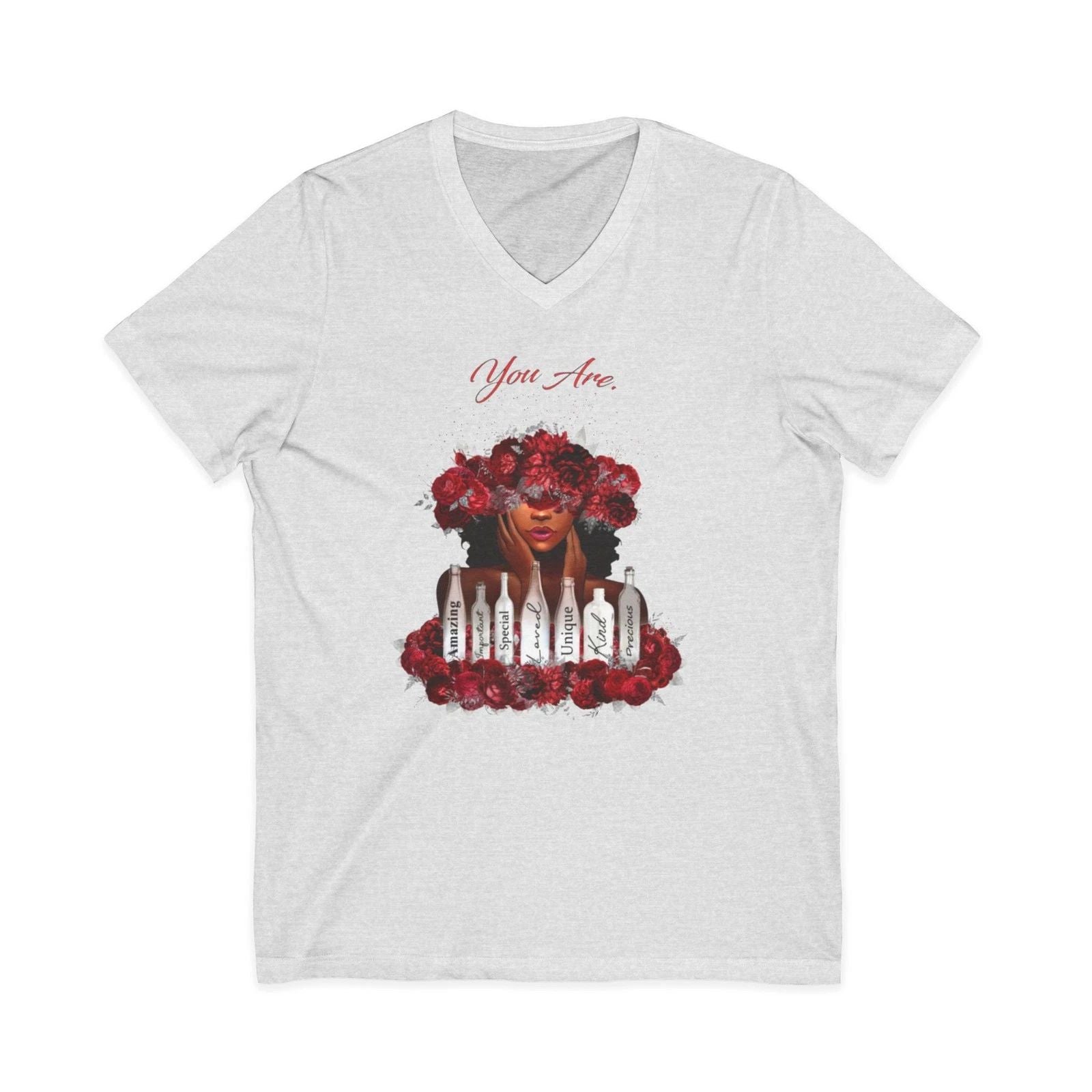 You Are Floral Portrait V-Neck Tee
