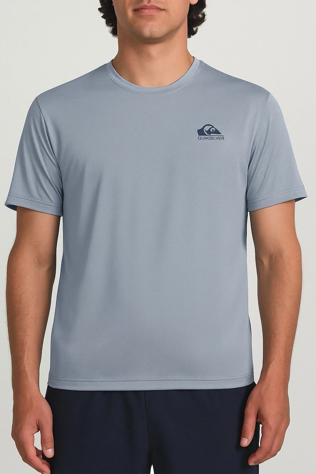 Quiksilver Men’s Regular Fit Tee, 4-Way Stretch, Moisture Wicking, Blue, Size L
