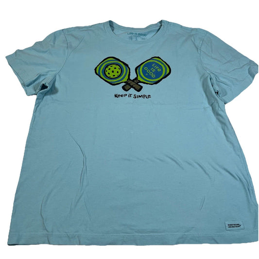 Life is Good Pickleball Keep it Simple T Shirt Size L Blue