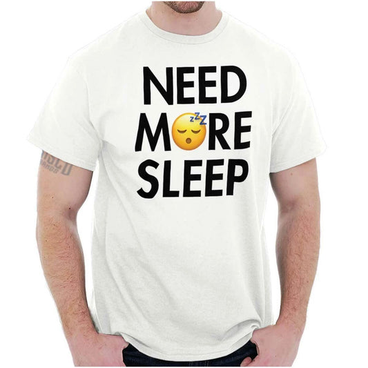 Funny Emoticons Need More Sleep Lazy Humor Womens or Mens Crewneck T Shirt Tee