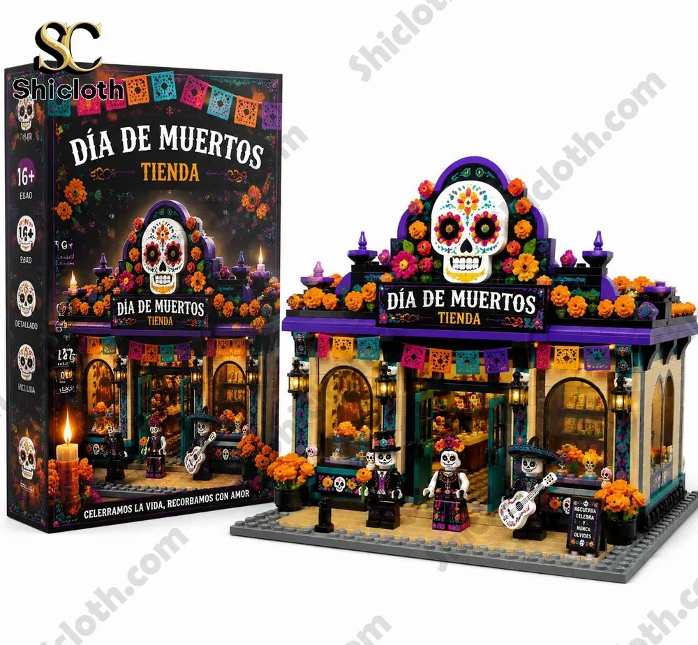 D? de los Muertos Calavera Shop Building Brick Set
