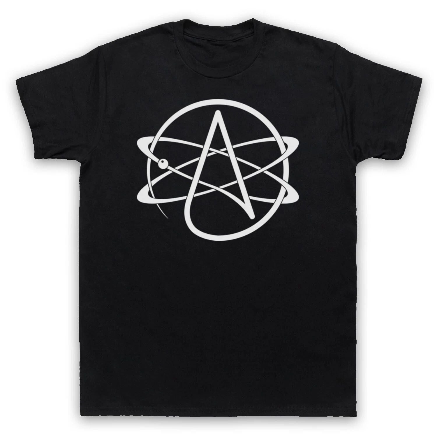 ATOMIC WHIRL ATHEIST SYMBOL AMERICAN LOGO ANTI RELIGION MENS & WOMENS T-SHIRT