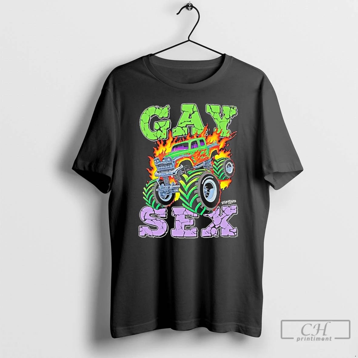 Premium Truck Monster Gay Sex Fire T Shirts