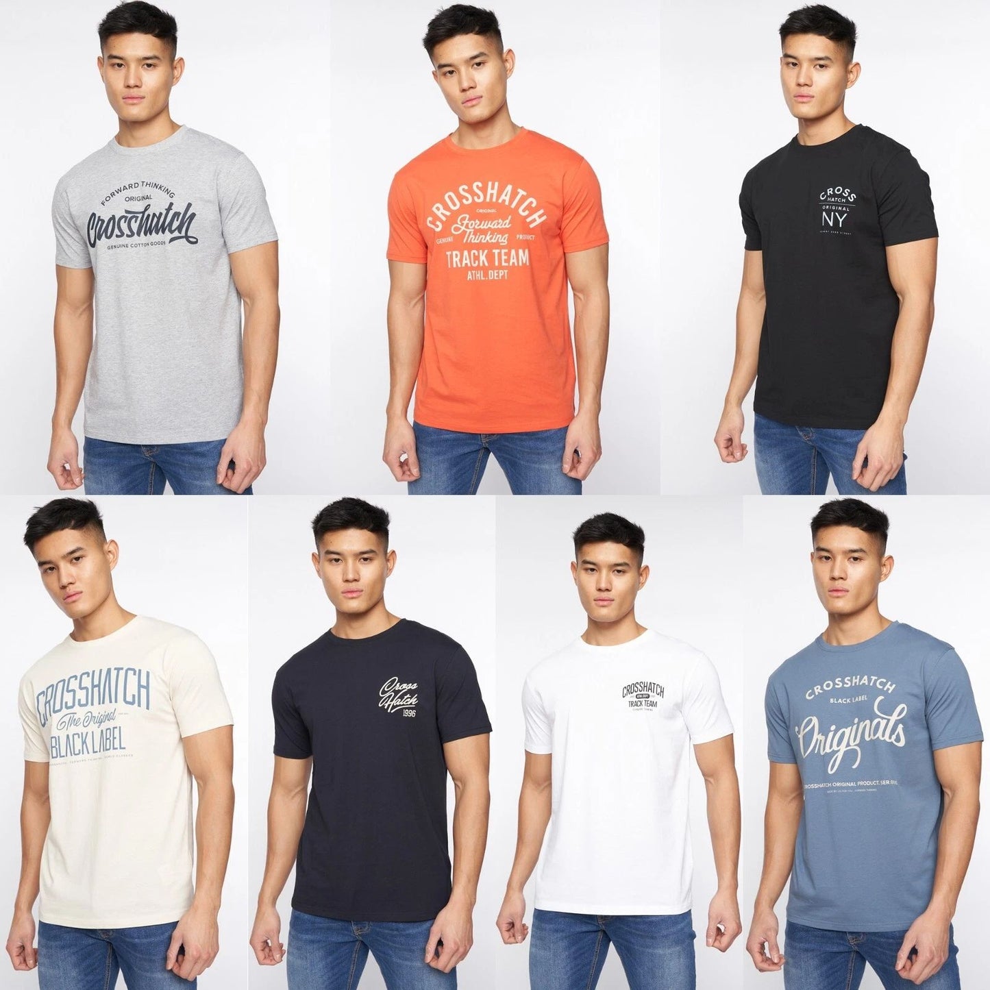 Men's Crosshatch T-Shirt Crew Neck Short Sleeve Casual Soft Cotton Summer Top