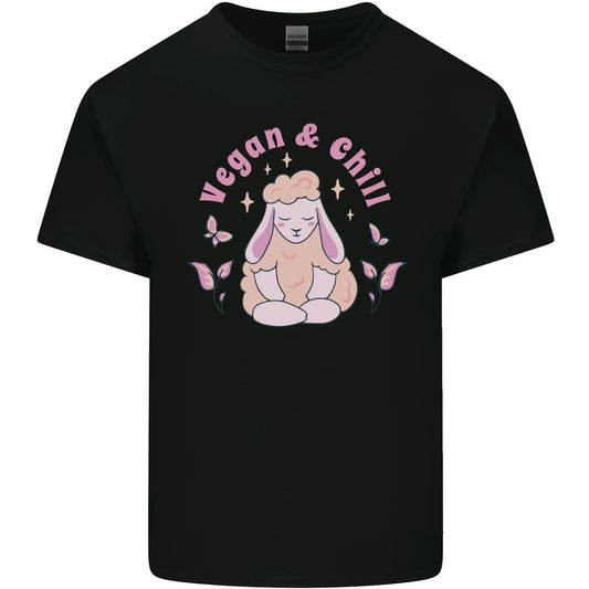 Vegan & Chill Meditation Yoga Spiritual Mens Light Cotton T-Shirt