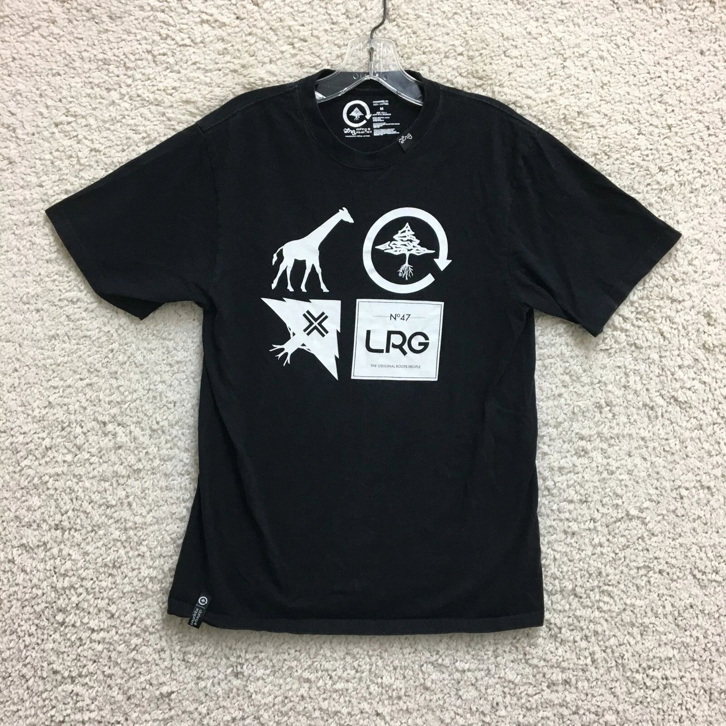 LRG T Shirt Medium Adult Black RC Logo Mash Up Graphic Tee Casual Modern Mens M