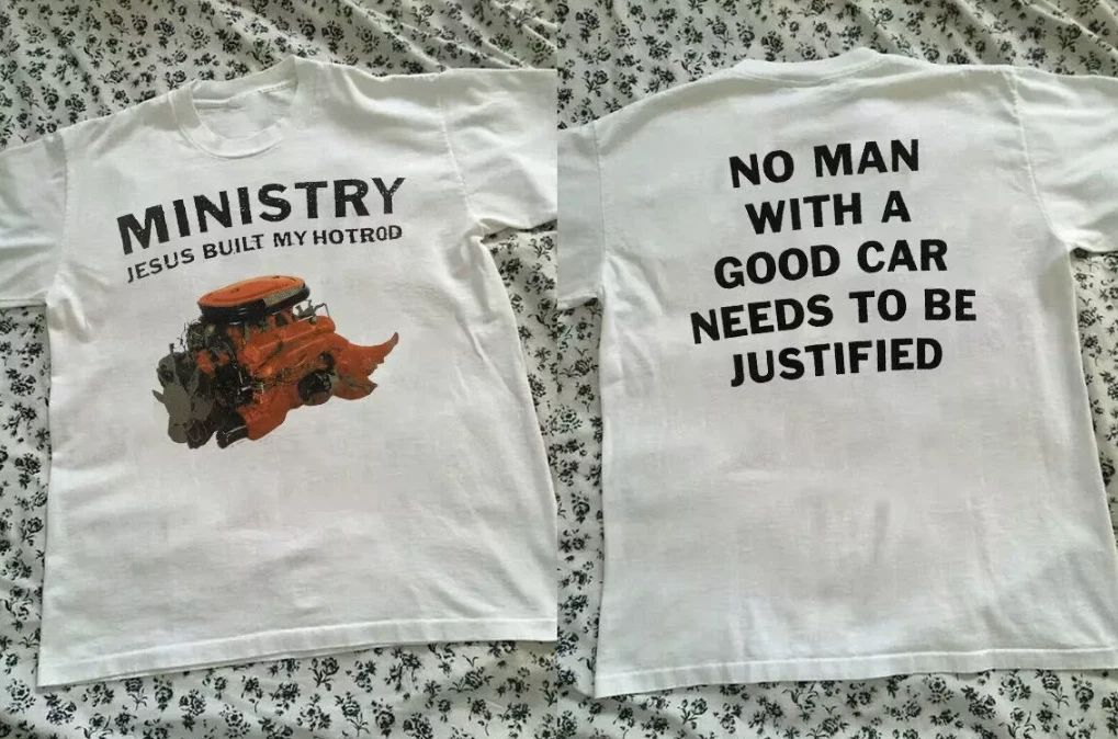 Vintage 1992 MINISTRY Jesus Built My Hotrod Album Promo T-Shirt