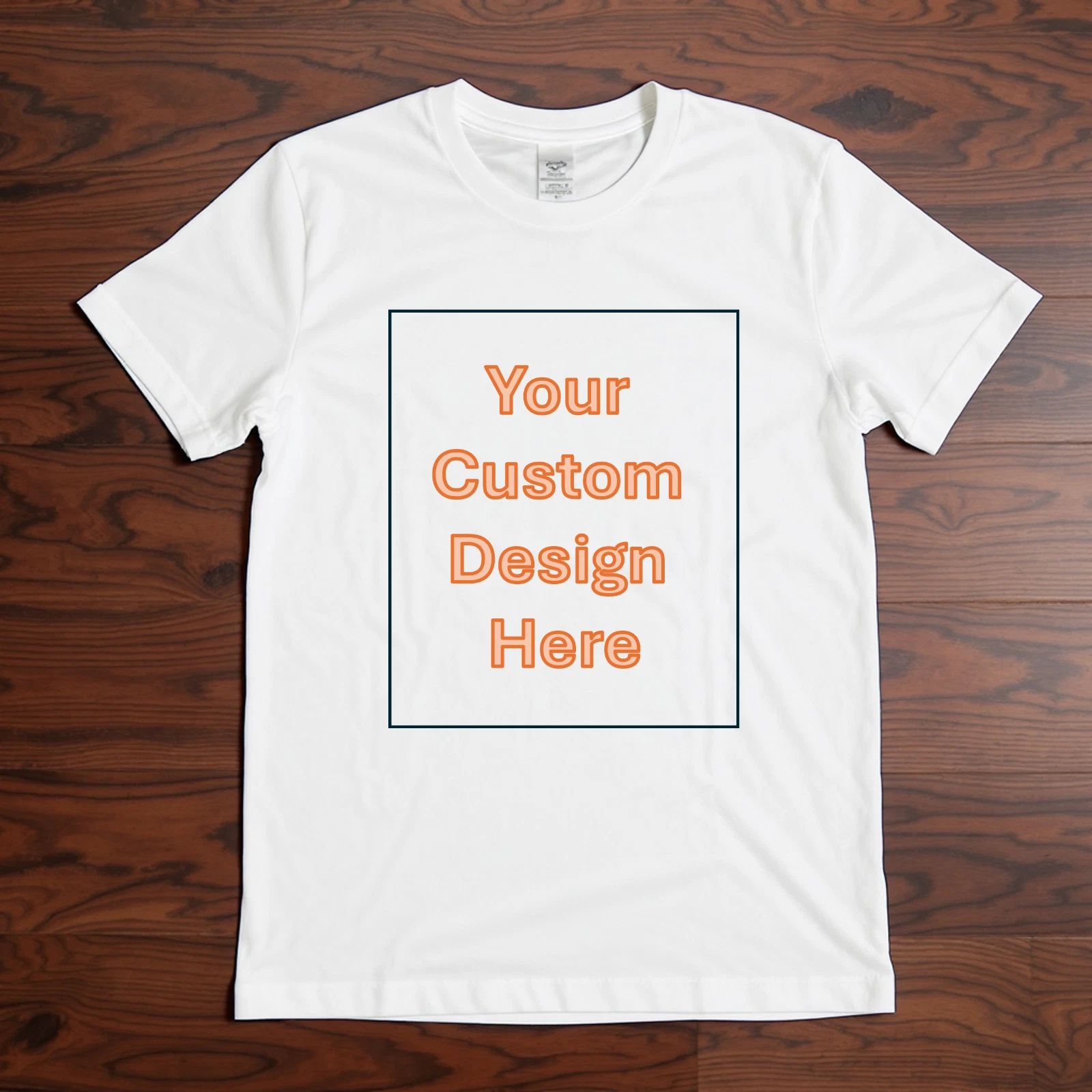 Custom 100% Cotton T-Shirt Unisex S-3XL Black White Front Back Print Crew Neck