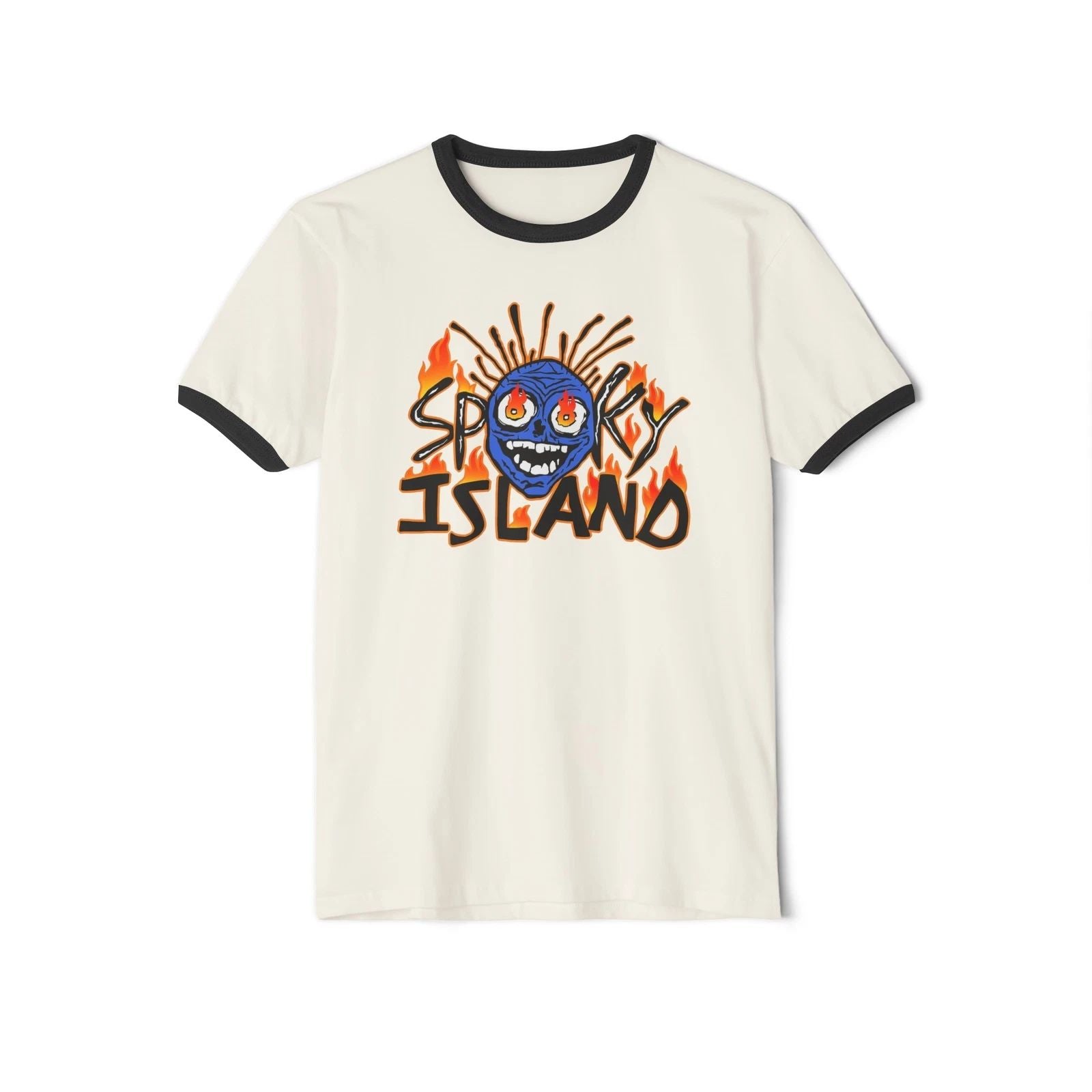 Spooky Island Unisex Cotton Ringer T-Shirt, Scooby Doo two toned vintage tee