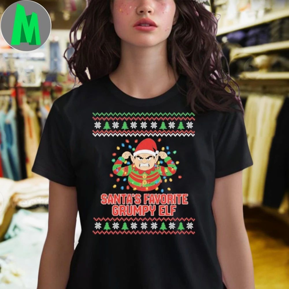 Santa’s Favorite Grumpy Elf – Classic Ugly Sweater T-Shirt