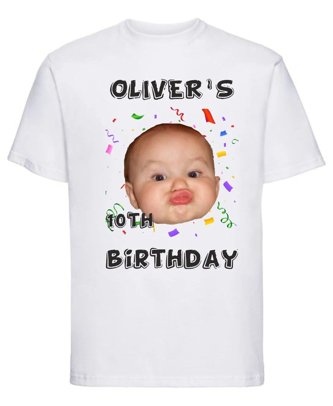 Personalized Birthday T-Shirt – Custom Name Age Tee Kids Adults