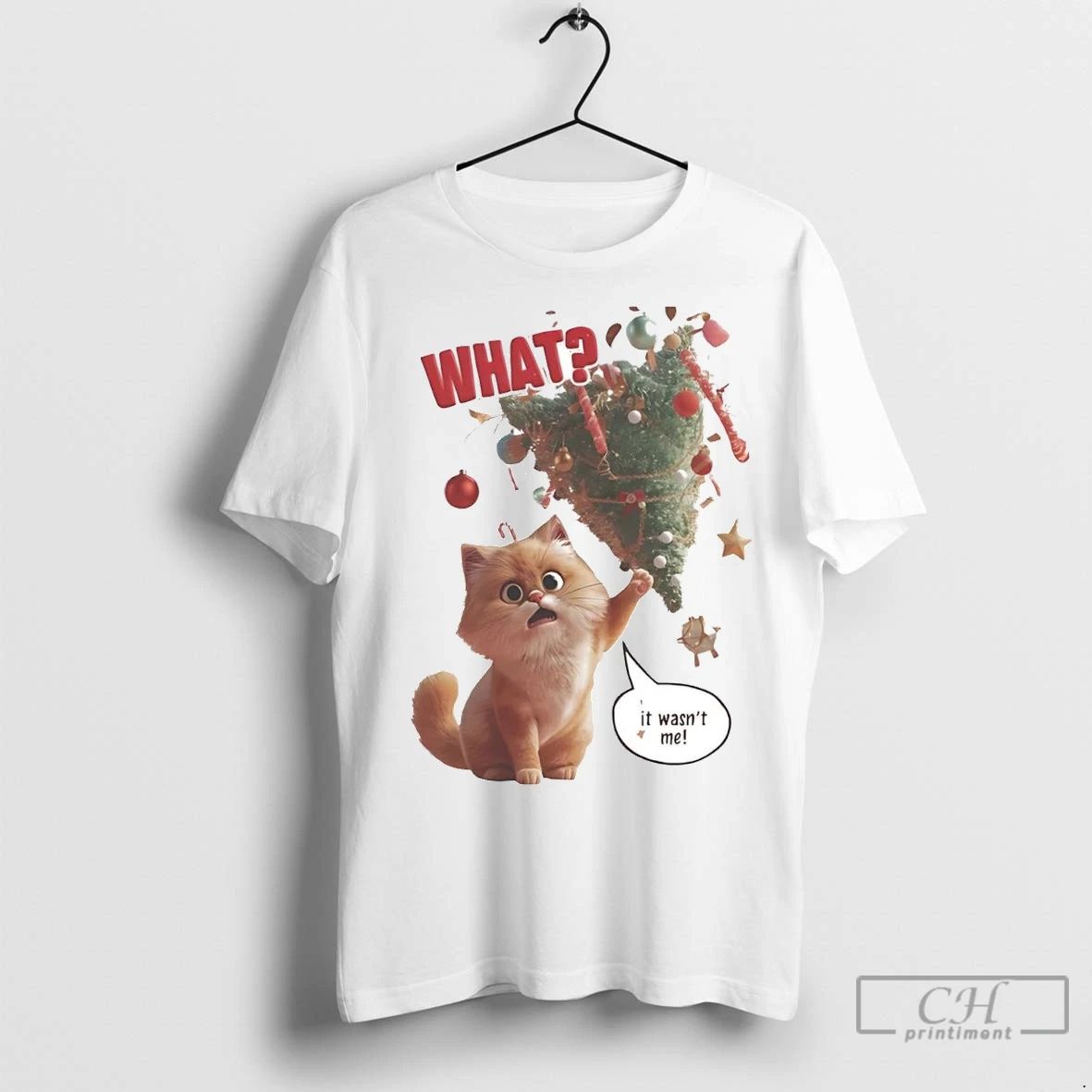 Premium Cat Falling Christmas Tree What It Wasnt Me