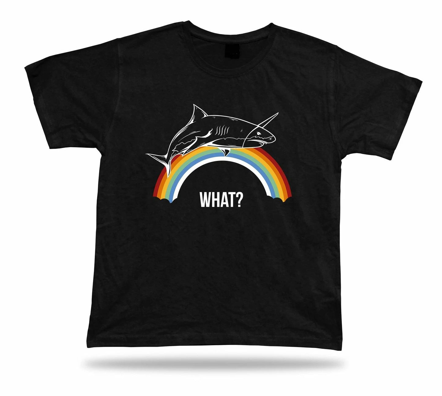 What? Colorful Rainbow Shark awesome stylish tshirt design gift present apparel