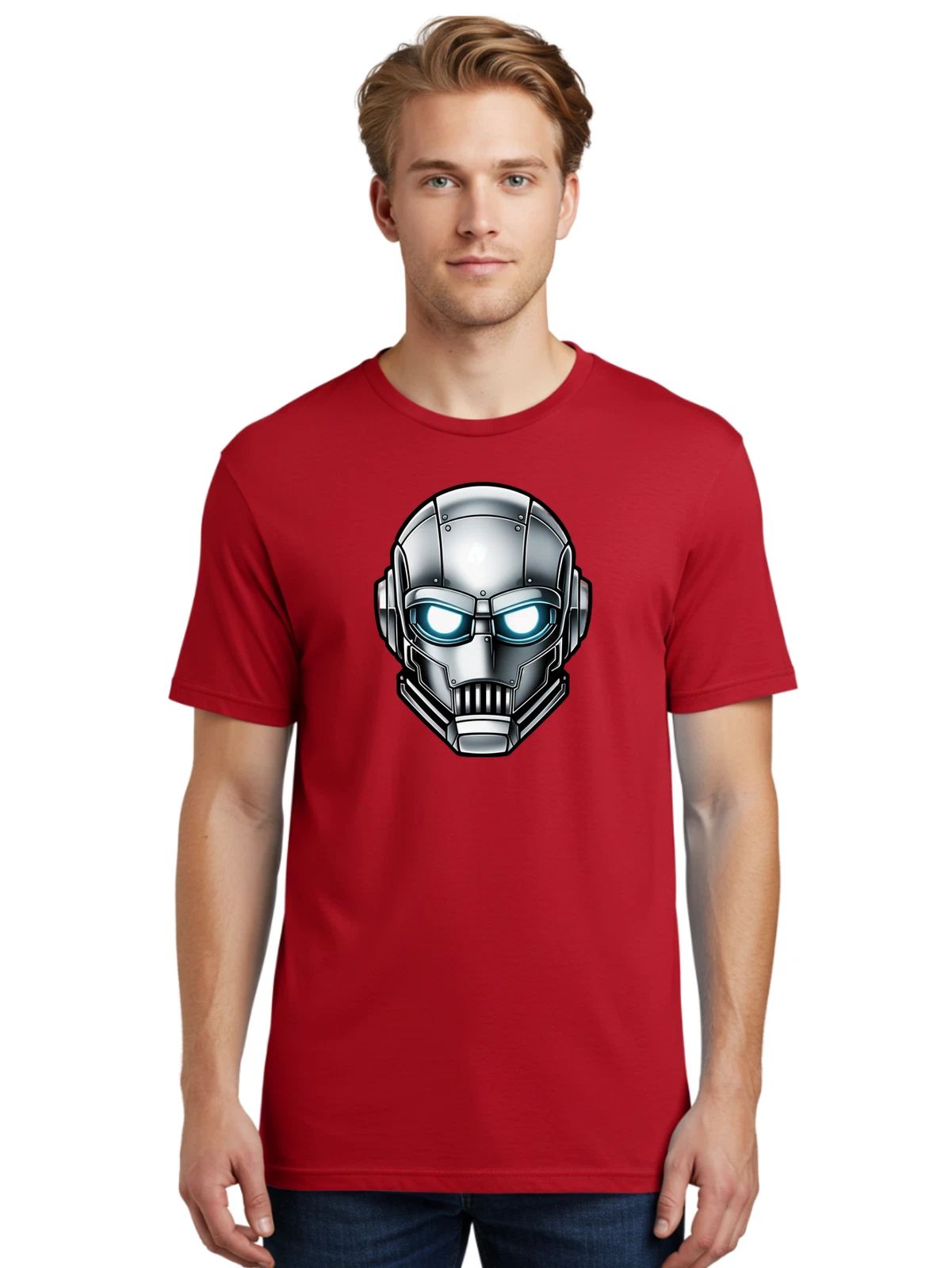 Robo-Head Mens Graphic Tee, 100% Cotton, Casual Summer Wear