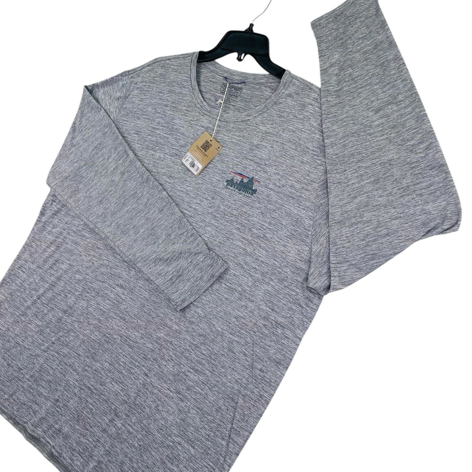 Patagonia T-shirt Capilene Cool Daily Men 2XL Gray Graphic 73 Skyline New
