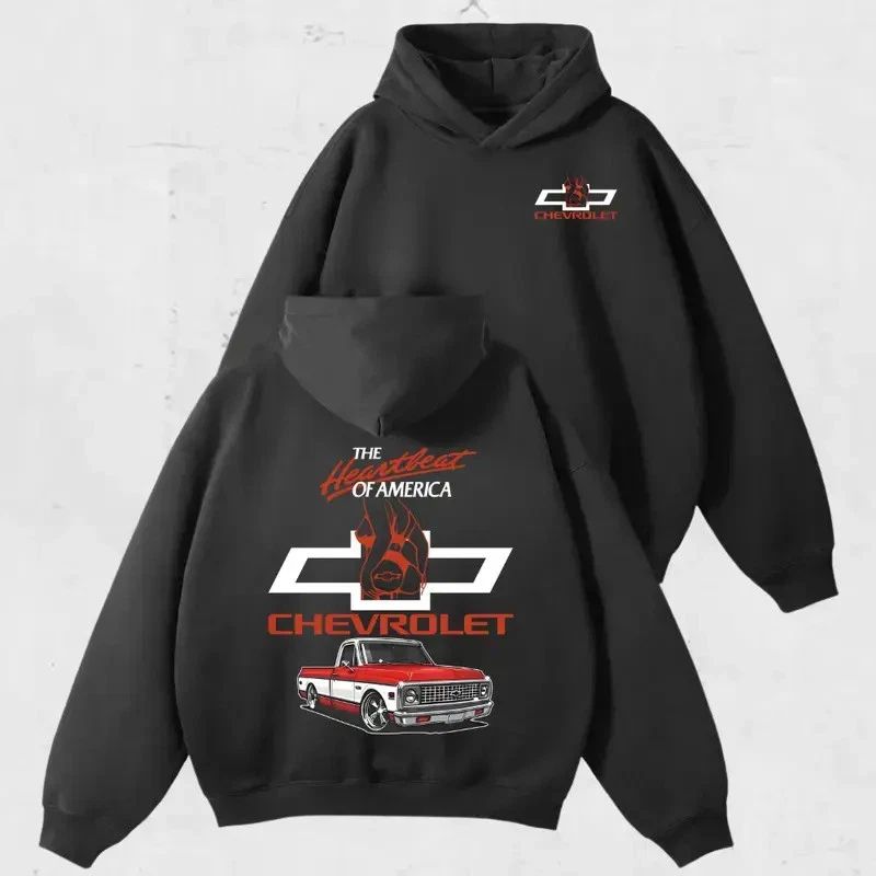 Chevrolet Heartbeat of America Hoodie – Classic Pickup Graphic, Retro Chevy