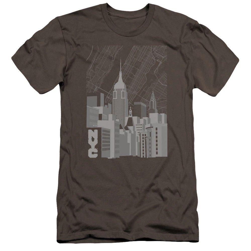 NEW YORK CITY MANHATTAN MONOCHROME Lic. Adult Men's Graphic Tee Shirt SM-5XL