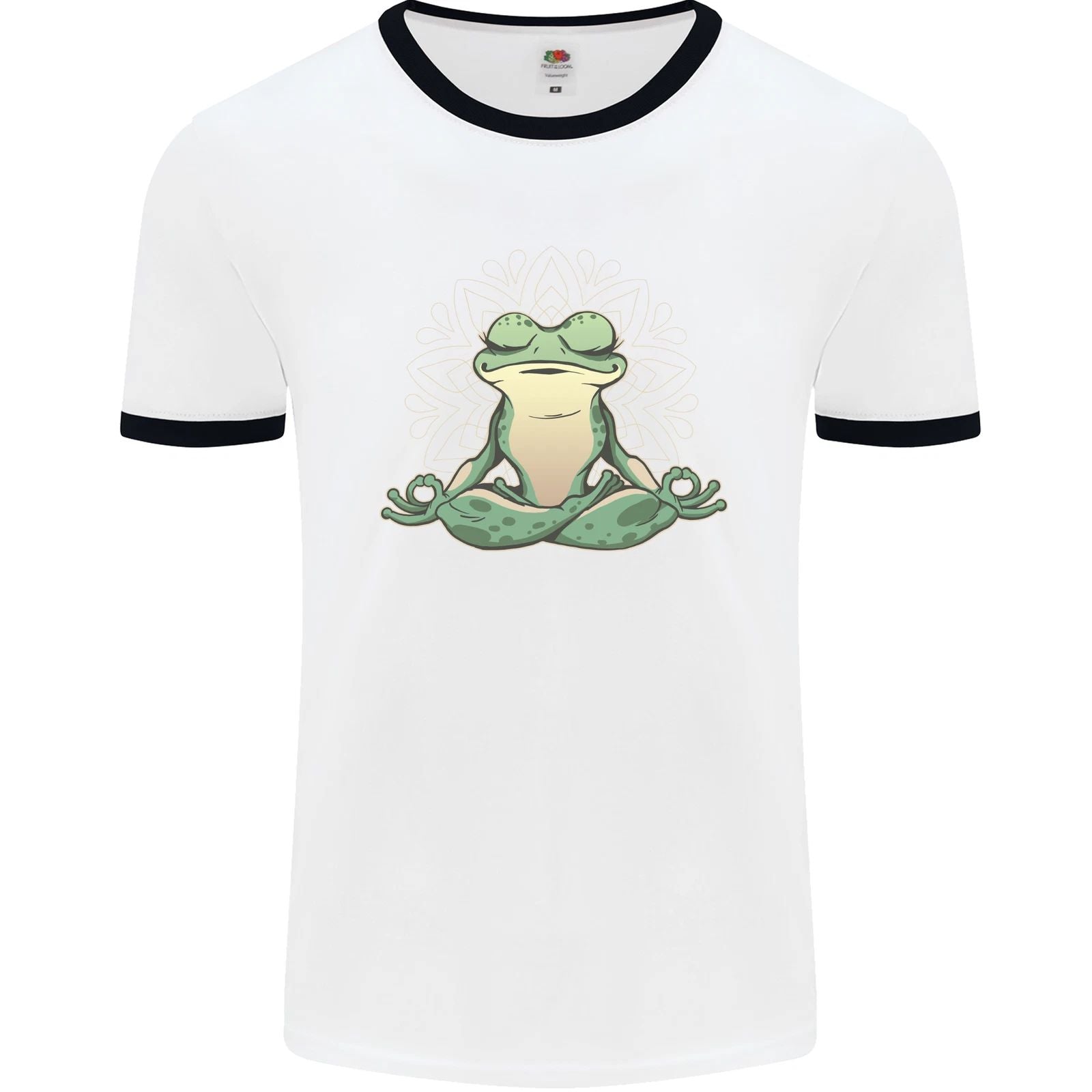 Yoga Frog Meditation Mens Ringer T-Shirt