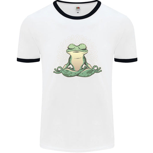 Yoga Frog Meditation Mens Ringer T-Shirt
