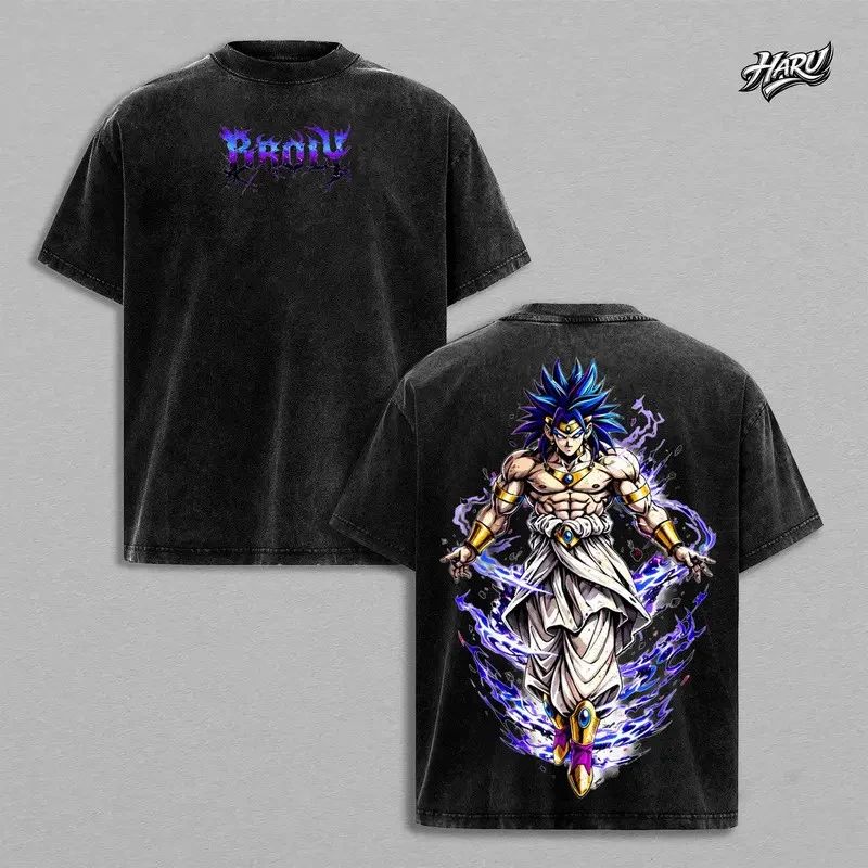 Broly - DBZ Vintage T-Shirt Dark Anime Streetwear T-Shirt.