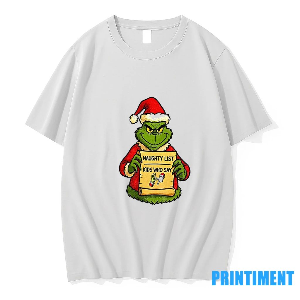 Christmas Grinch Santa Naughty List Kids Who Say 6 7 Six Seven Funny Tshirts Sweater