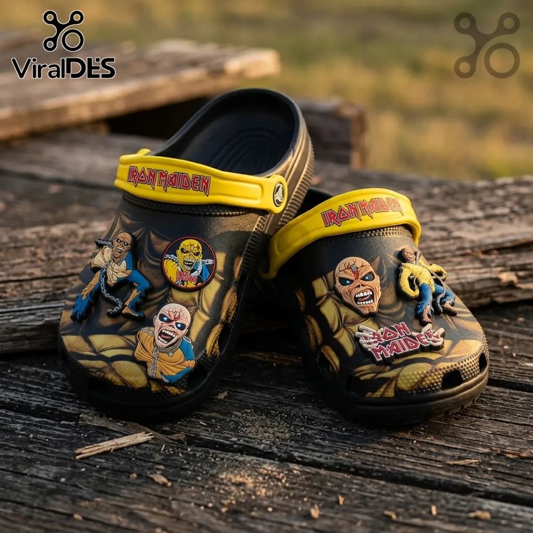 Iron Maiden Eddie Mascot Crocs Clogs Shoes