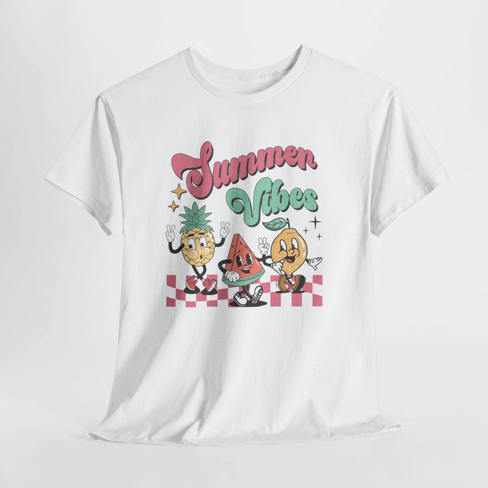 Summer Vibes Fruit Characters T-Shirt | Retro Skateboard