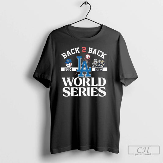 Classic Los Angeles Dodgers Baseball World Series 2025 Champs Back To Back T Shirts