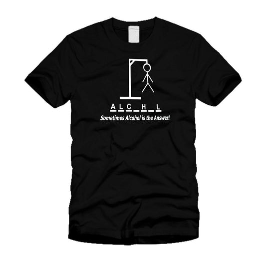 Sometimes Alcohol Is The Answer - Cool Funny College Humor Modern Black T-Shirt