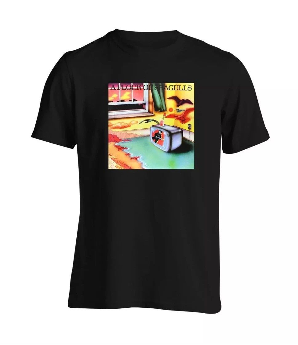 A Flock of Seagulls T Shirt Classic  Album 80's  Pop Band  S,M,L,XL,2XL Black