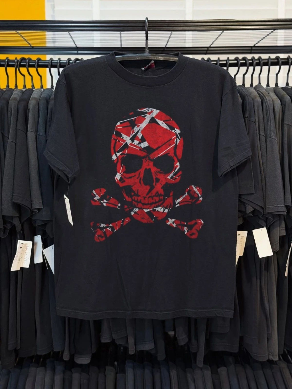 Eddie Van Halen Stripes Skull Black Unisex T-shirt Size S-5XL