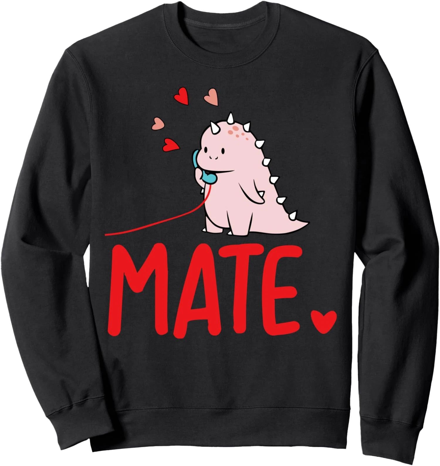 Soul Mates Cute Dinosaur Valentine's Day Matching Unisex Crewneck Sweatshirt