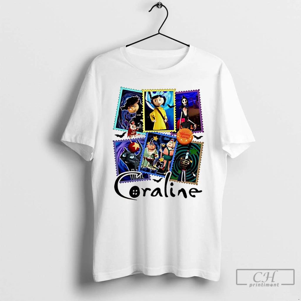 Classic Coraline Jones Animated Film Characters Halloween T Shirts