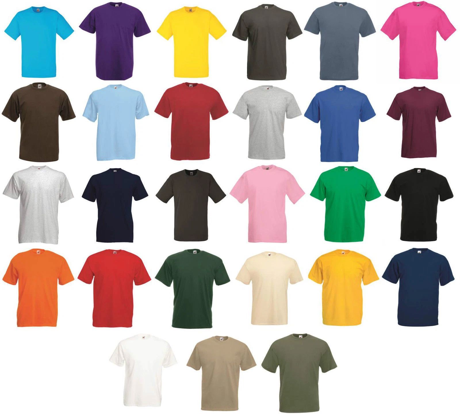 5 Pack Men's Fruit of The Loom Plain Valueweight Crew Neck Tee Shirt T-Shirt New