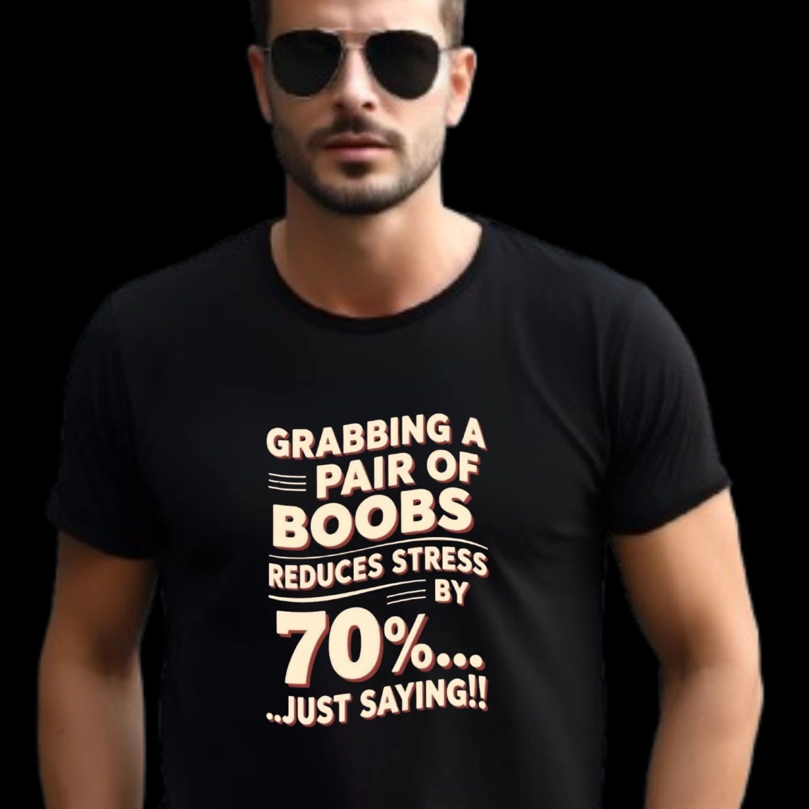 Funny Boob Grab Unisex T-Shirt, Stress Reducing Shirt, Humorous Grabbing Boobs