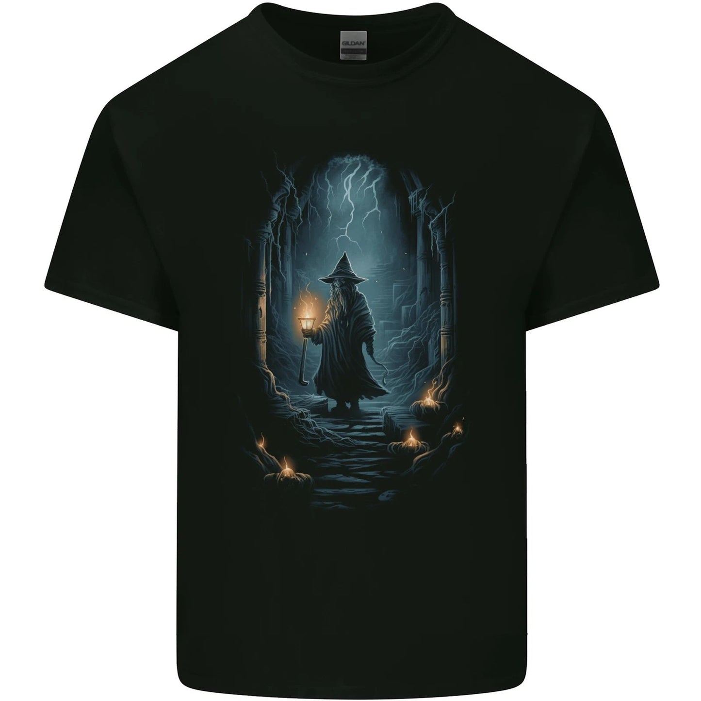 Fantasy Wizard Warlock 1 Mens Cotton T-Shirt Tee Top