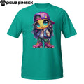 Urban Street Style Girl Shirt – Colorful Cartoon Character Graphic Top