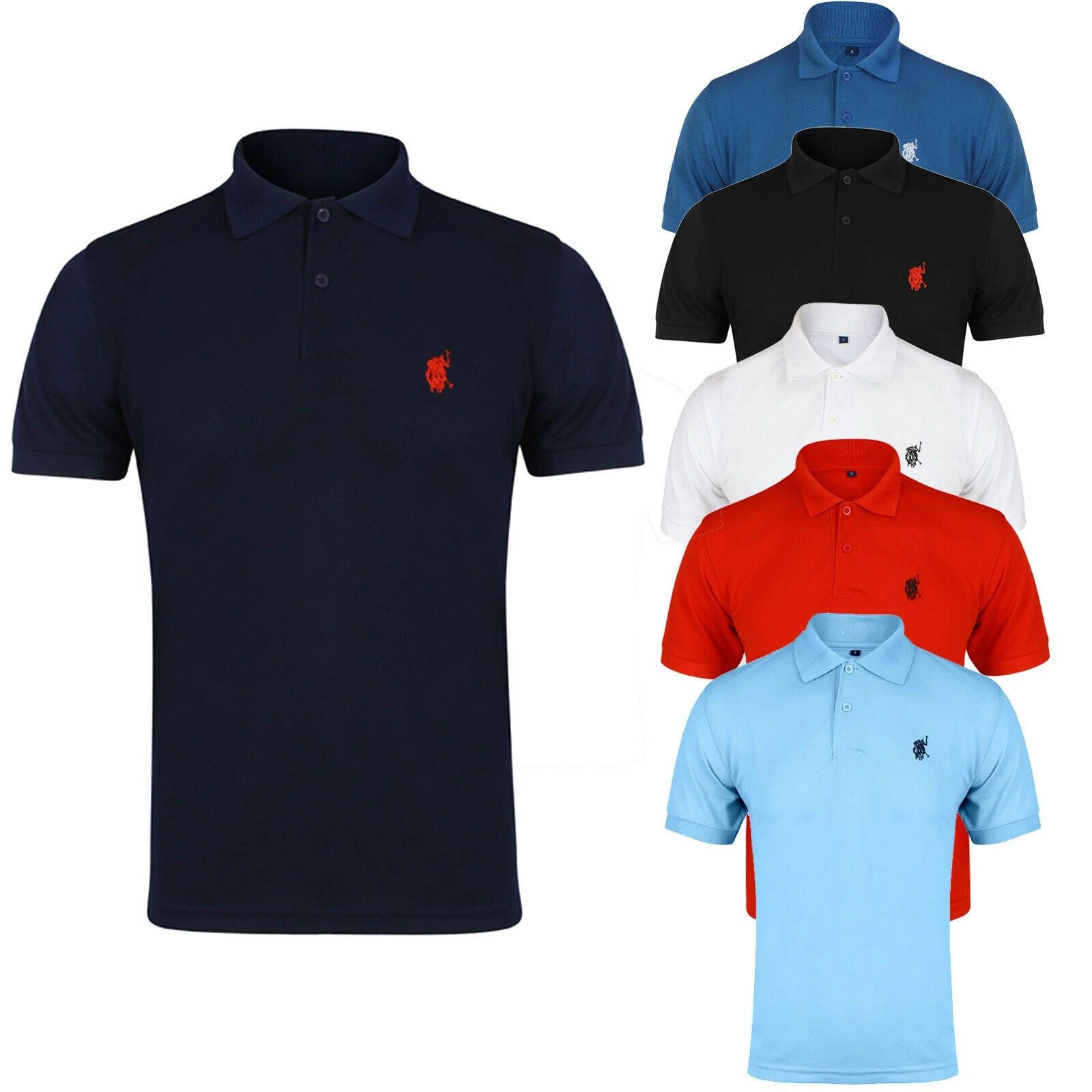 Men's ICE POLO plain casual short sleeve pique polo tops