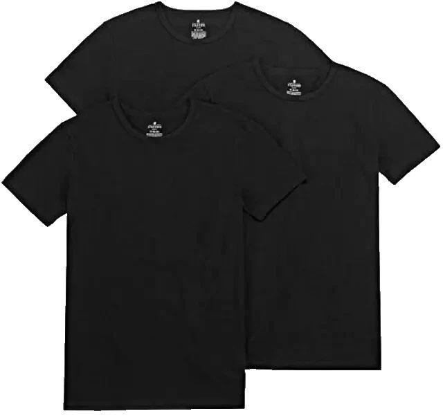 Stafford 3Pk Men's XL Black Crewneck TShirts Heavyweight 100% Cotton Undershirt