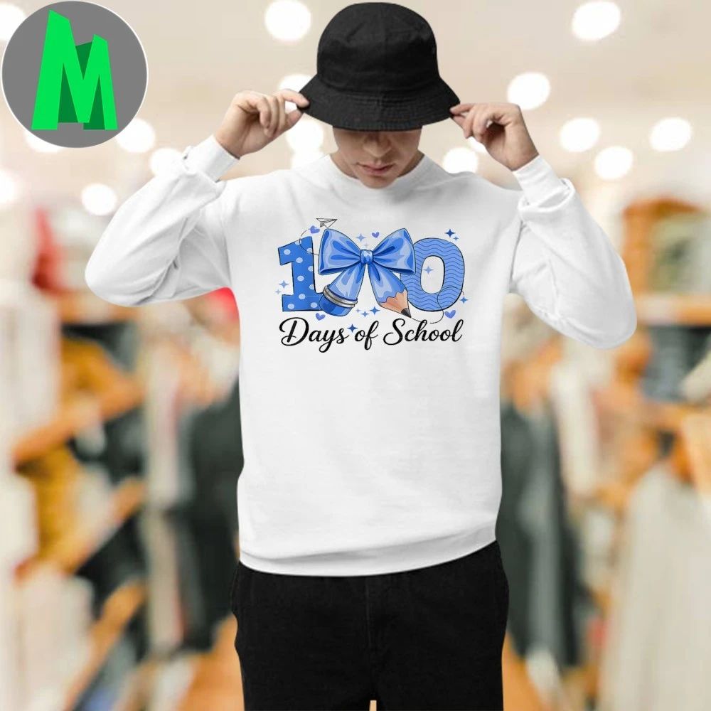 Original 100 Days Of School Coquette Bow 100th Day Of School Boys T-Shirt