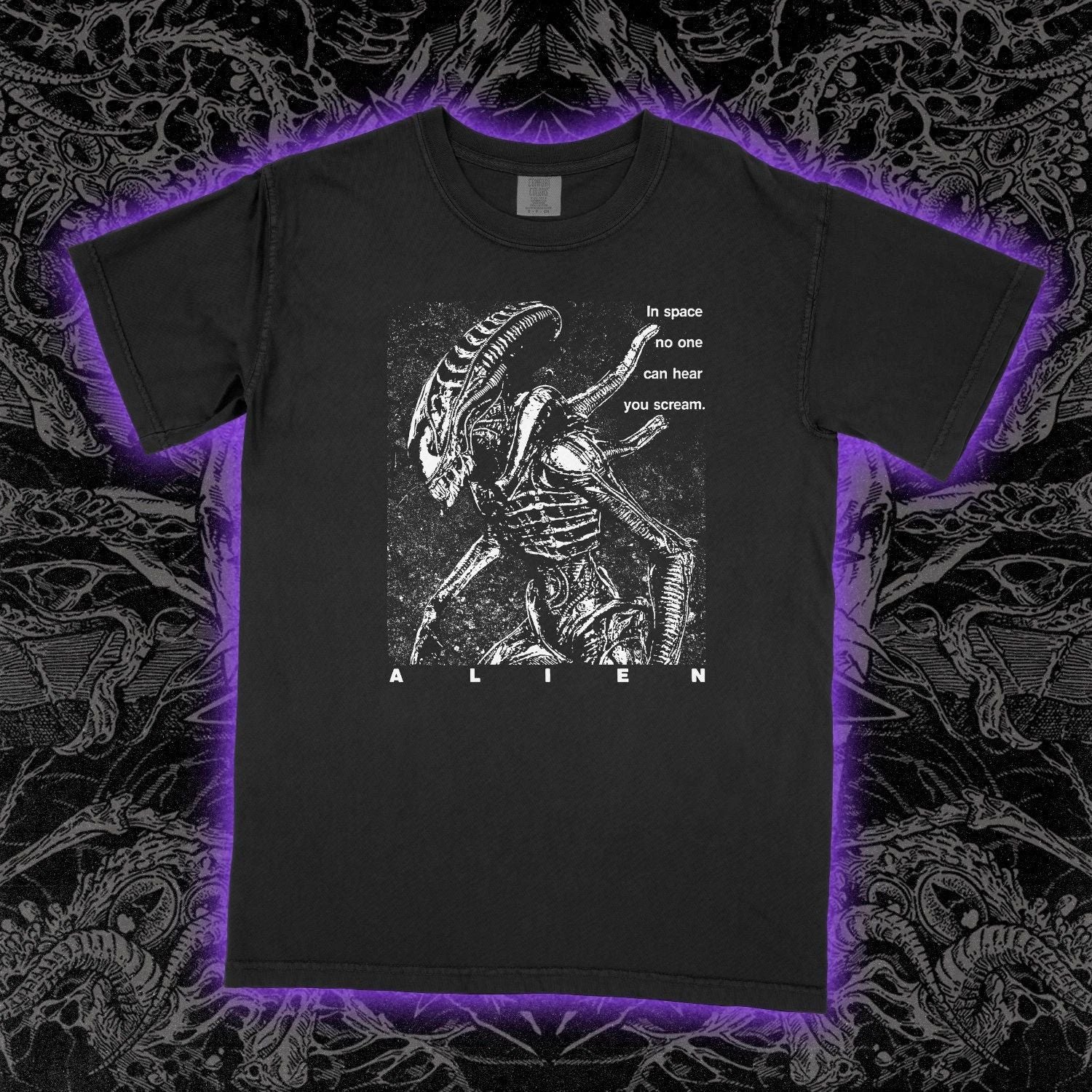 Alien 1979 T-Shirt Sci-Fi Horror Movie Graphic Tee Nostromo Xenomorph Unisex