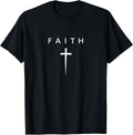 Faith Cross Subtle Christian Minimalist Religious Church T-Shirt