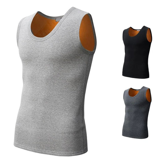 Mens Thick Warm Vest Slim Fit Autumn Winter Seamless O Neck Base Layer Shirt