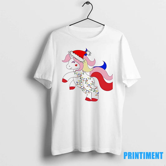Unicorn Fairy Lights Red Pink Christmas Tshirts Sweater